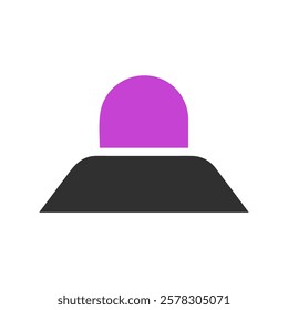 Minimalist Icon with a Rounded Purple Top and Black Base