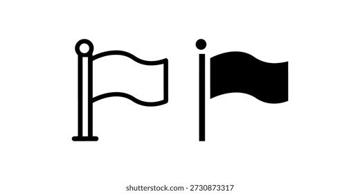 Conjunto de iconos minimalistas: bandera lisa y bandera llena.