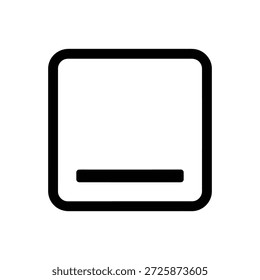Un ícono minimalista que muestra un cuadrado con una línea Horizontal en la parte inferior.