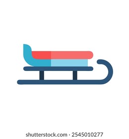 Minimalist icon of a sled, representing winter fun and snow sports.