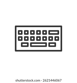 Minimalist Icon of a Sleek Keyboard Designed for Modern Digital Workspaces and Office Environments to Enhance Productivity and User Interaction