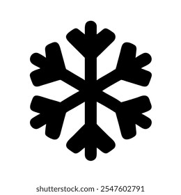 Ícone minimalista de um floco de neve, representando temas de frio, inverno ou clima.