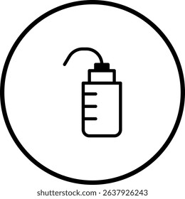 Minimalist Icon of a Soap Dispenser Inside a Circle for Cleanliness and Hygiene