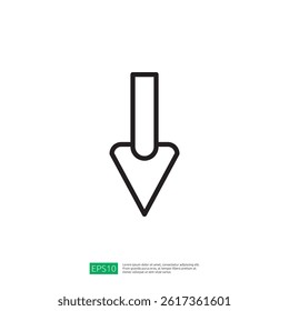 Minimalist Icon of a Spade Tool Used for Farming and Gardening Activities in Agriculture and Outdoor Work