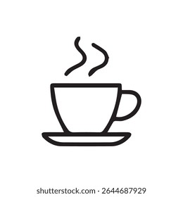A minimalist icon of a steaming cup of coffee perfect for representing a break or a warm beverage