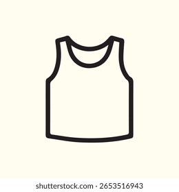 A minimalist icon of a tank top. Use this simple and clean design for various projects needing clothing or fashion elements.