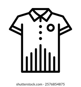 Minimalist icon of a T-shirt with a chart symbol. Editable stroke.