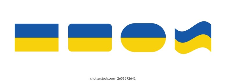 Minimalist icon of the Ukraine flag with blue and yellow colors. Modern flat design suitable for web, app, or infographic use.