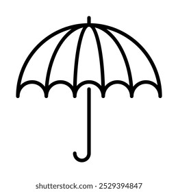 Minimalist icon of an umbrella, representing rainy weather and protection from rain.