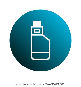 Minimalist icon of a vaping device on a gradient blue background offering a clean and modern feel