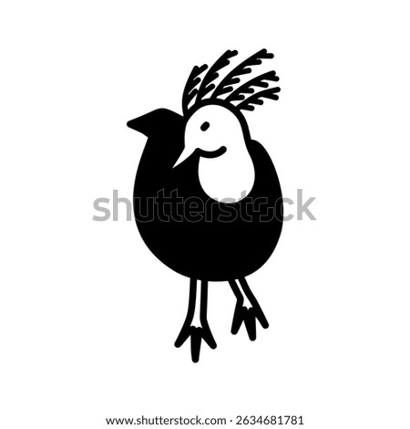 minimalist icon vector illustration of victoria crowned pigeon bird in doodle artline style. high resolution and editable perfect for symbol, logo, design element, sticker,  or poster 