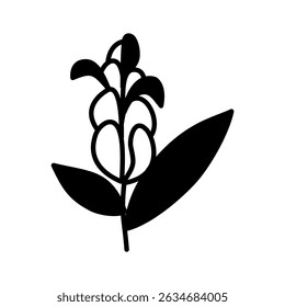 minimalist icon vector illustration of wild lollipop flower in doodle artline style. high resolution and editable perfect for symbol, logo, design element, sticker,  or poster