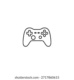 Minimalistisches Symbol des Videospielcontrollers
Stilisierte Schwarz-Weiß-Illustration eines Gamecontrollers mit Daumen, D-Pad und vier Tasten.