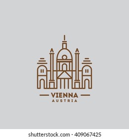 minimalist icon Vienna flat one line style