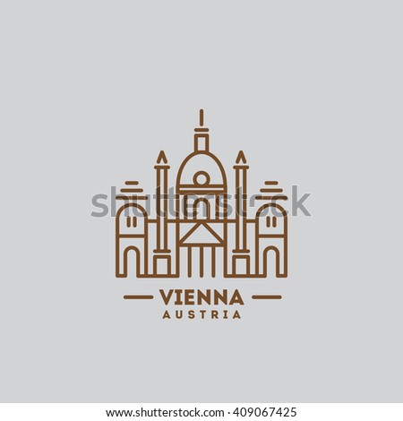 minimalist icon Vienna flat one line style