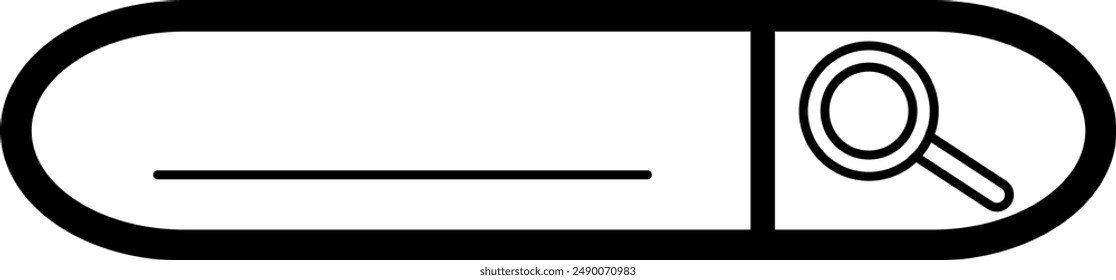 Minimalist icon of a web search bar