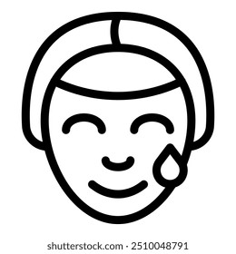 Minimalist icon of a woman taking care of her skin by applying a face mask