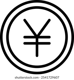 Minimalist Icon - Yen Sign Symbol