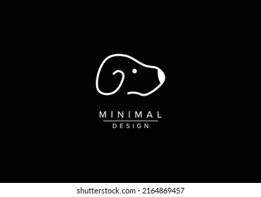 minimalist iconic dog head logo vector design