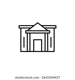 Minimalist Iconic Representation Of Building With Classic Architectural Style
