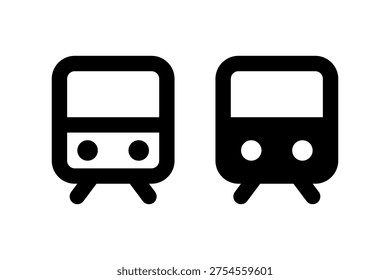 Minimalist iconic train illustrations in black and white style.