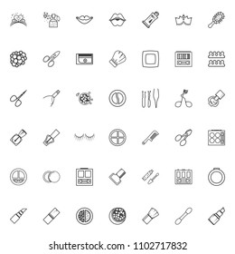 Minimalist icons cosmetics, Line art style, makeup beauty salon.