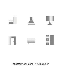 Minimalist icons of interior design elemens