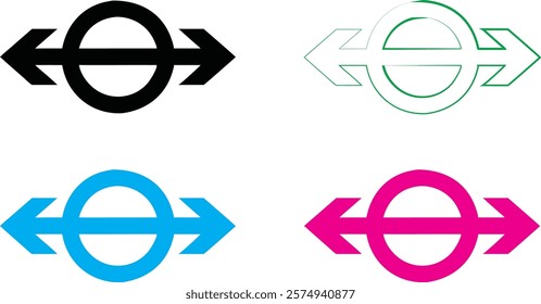 Minimalist icons, no entry symbols, simplified design, black and white outline, colorful variations, blue and pink versions, geometric shapes, flat graphic style, clean lines, vector illustration, abs