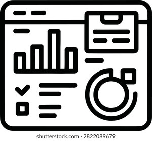Minimalist icons representing productivity and task management on transparent background