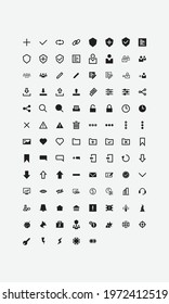 Minimalist icons set, simple icons pack, black icons, square based, square, icon, icons, set, pack