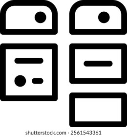 Minimalist icons for UIUX, featuring navigation, controls, and interactive elements. Ideal for modern apps and websites