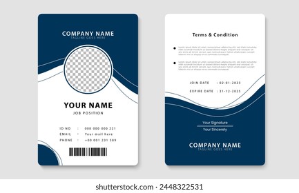 Minimalist ID card design template. Company ID card layout. Business identity card design. Vector