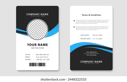 Plantilla minimalista de diseño de tarjeta de identificación. Diseño de tarjeta de identificación de Office. Diseño de tarjeta de identidad de negocios. Vector