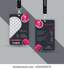 Minimalist ID card design template. Company ID card layout. Business identity card design