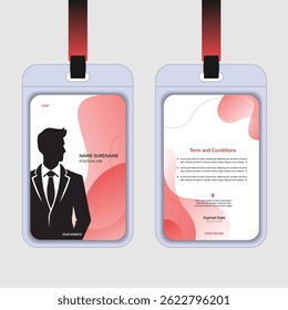 Minimalist ID card design template. Office ID card layout. Business identity card design. 
