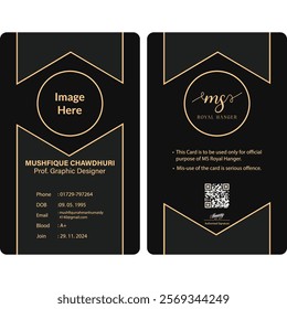 Minimalist ID card template with clean layout for business use