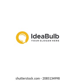 minimalist IdeaBulb silhouette lamp logo design