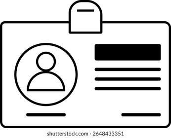 Minimalist Identity card icon vector
