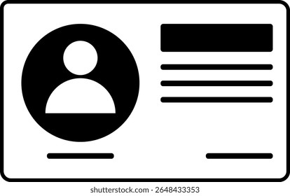 Minimalist Identity card icon vector