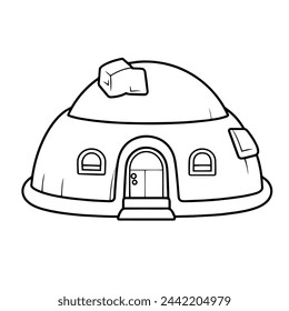 Minimalist igloo icon in vector format.