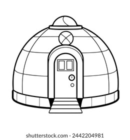 Minimalist igloo icon in vector format.