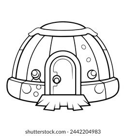 Minimalist igloo icon in vector format.