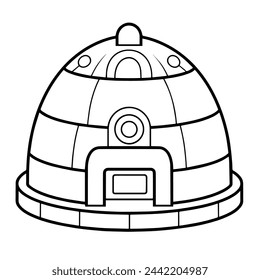 Minimalist igloo icon in vector format.