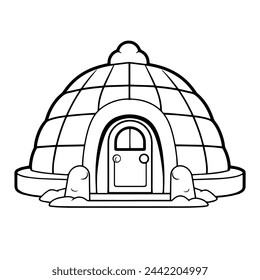 Minimalist igloo icon in vector format.