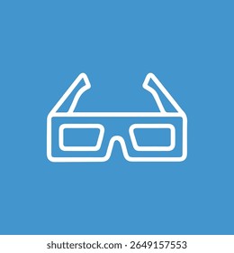 Uma ilustração minimalista de óculos 3D. Ideal para projetos de cinema, entretenimento, tecnologia ou qualquer design que necessite de uma ajuda visual moderna.