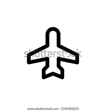 A minimalist illustration of an airplane soaring through the air.