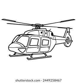 Minimalist illustration of an ambulance helicopter, perfect for rescue-themed graphics.