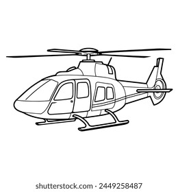 Ilustración minimalista de un helicóptero de ambulancia, perfecto para gráficos con temática de rescate.