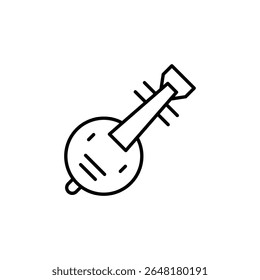 Minimalist Illustration Of A Banjo With Transparent Background For Design