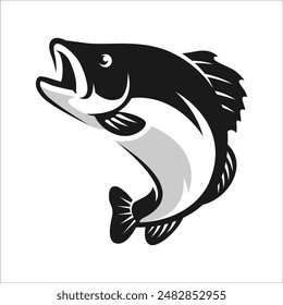 MINIMALIST ILLUSTRATION OF BASS FISH